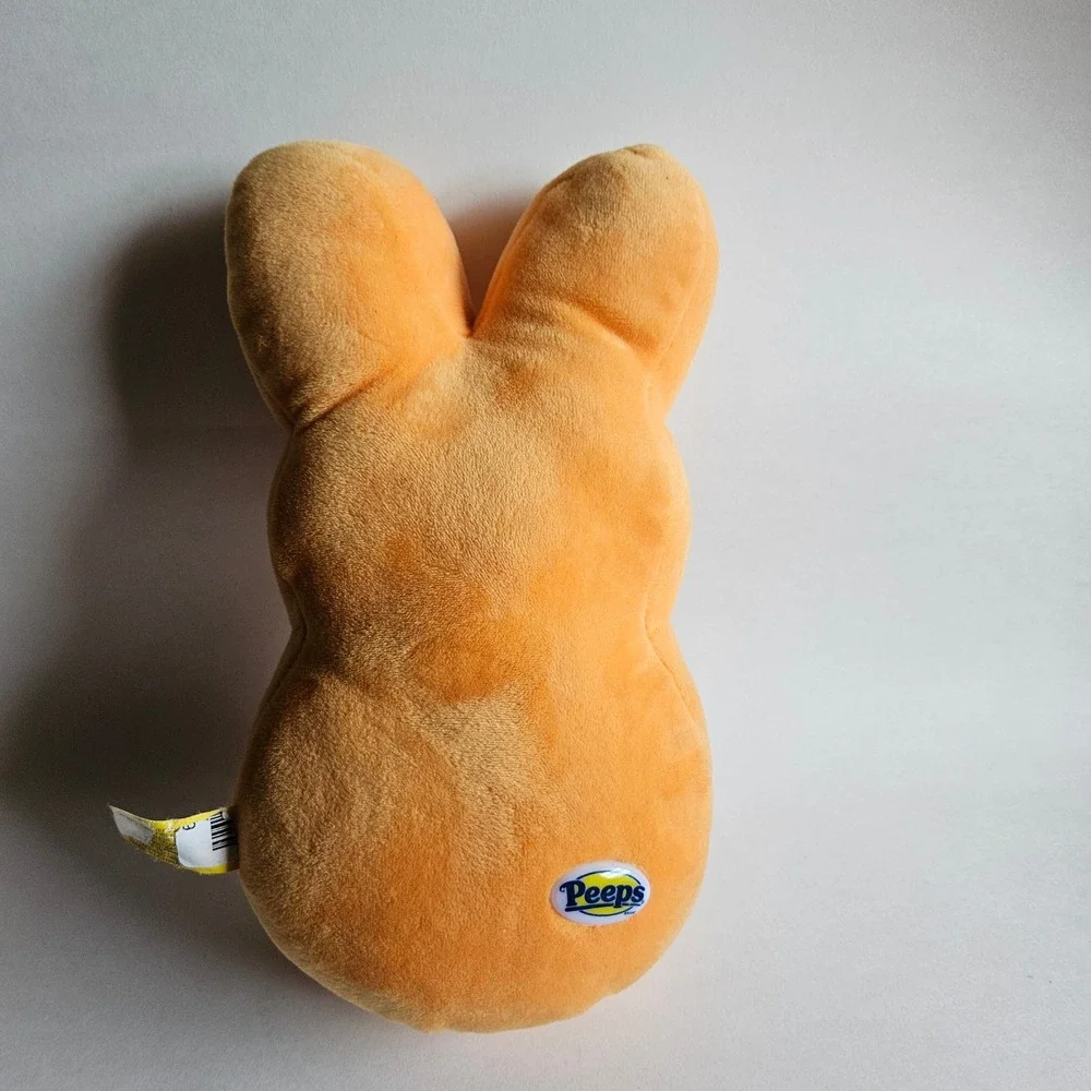 Peeps Plush Bunny Orange Stuffed Animal Easter Candy Toy 9 Inch Classic Logo